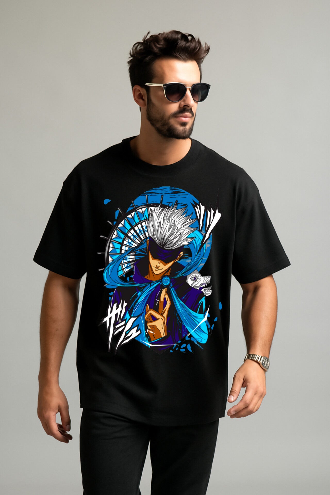 "JJK" Down shoulder Tees