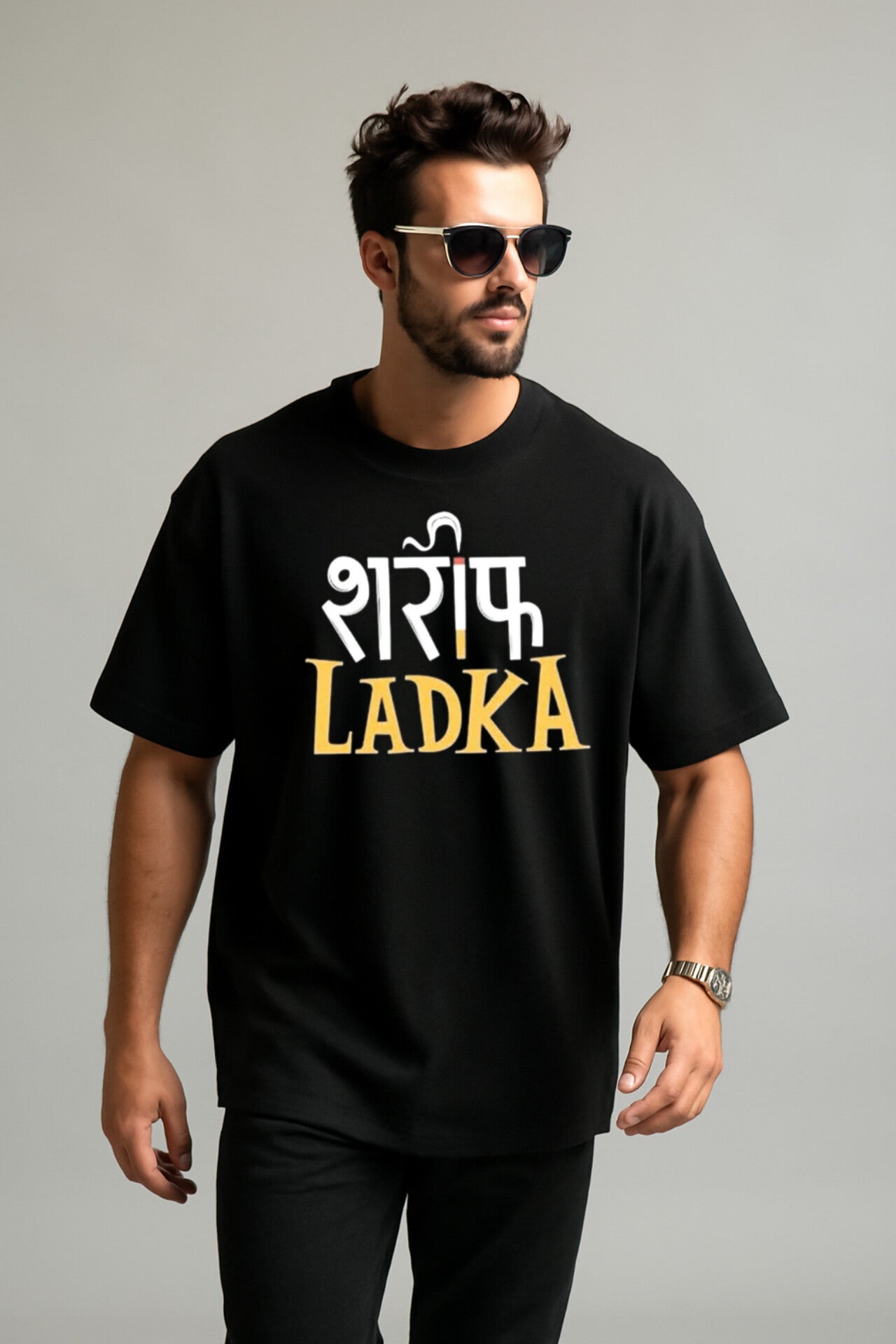 "Sharif Ladka" Down shoulder Tees
