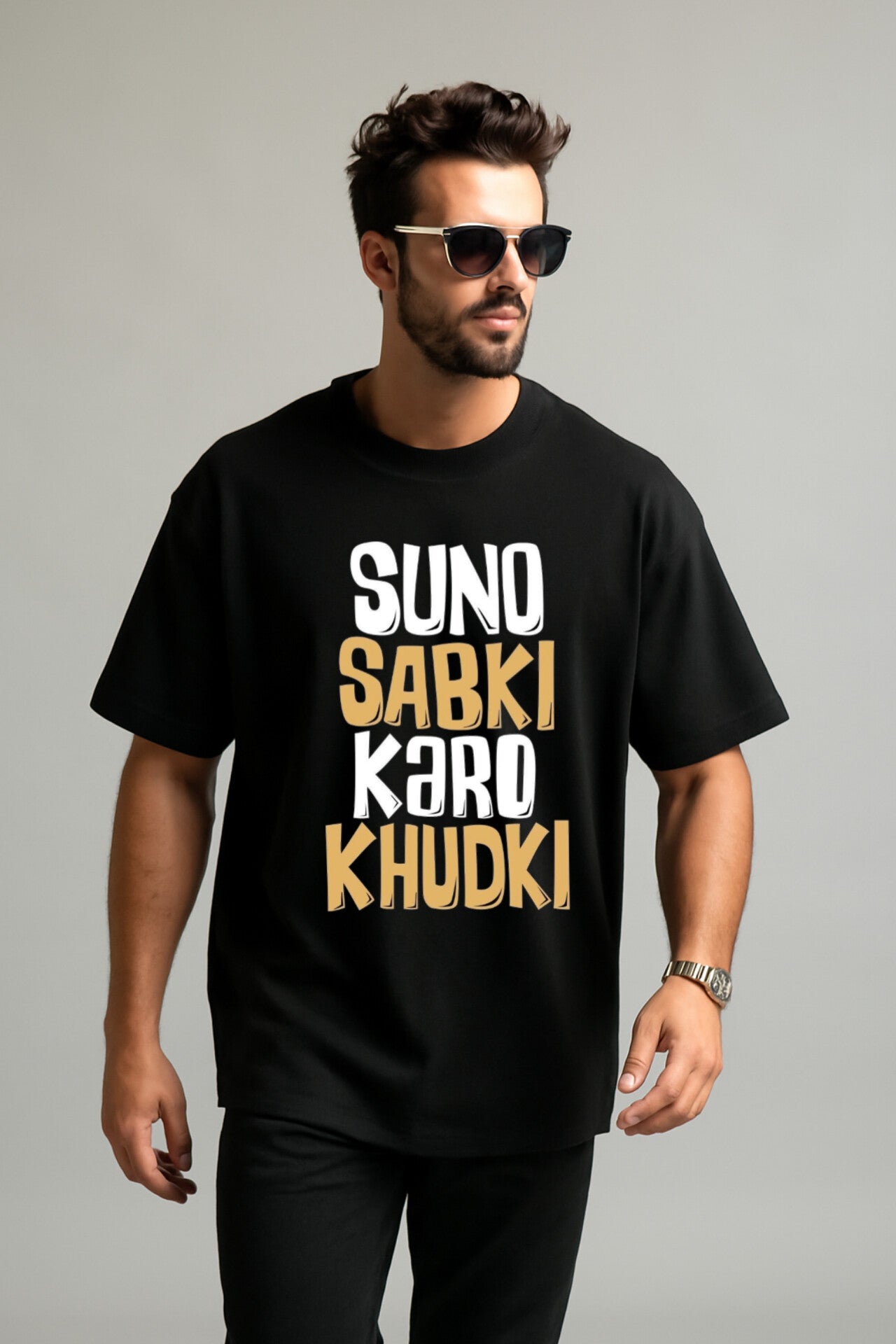 "Suno sabki" Down shoulder Tees