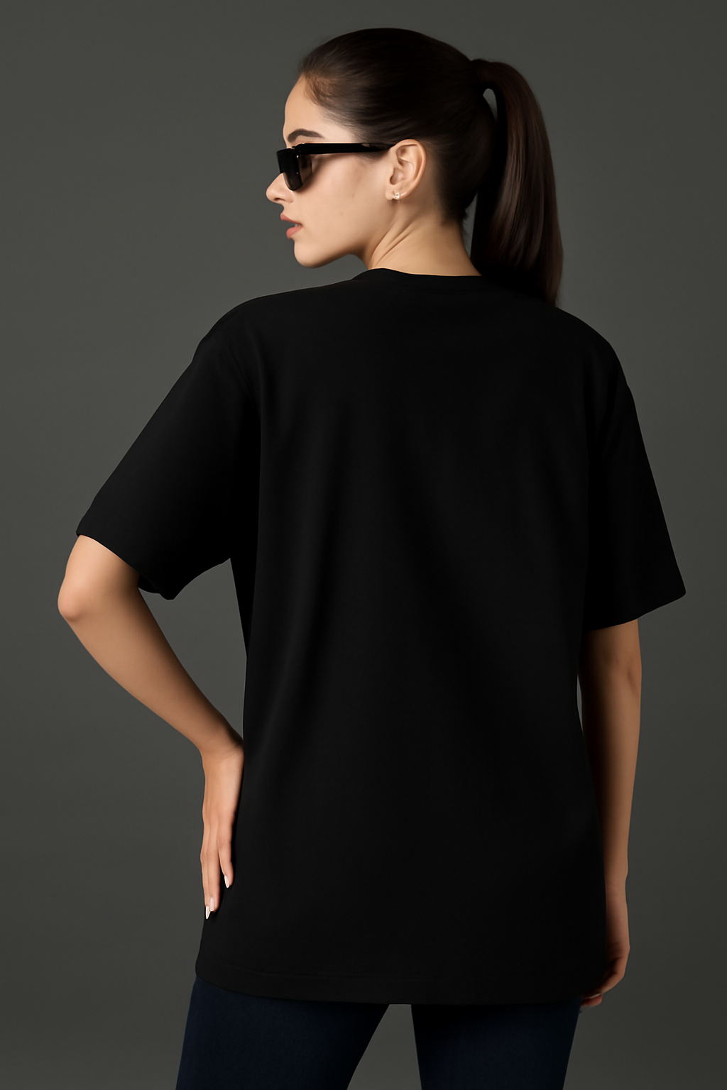 "Beautiful" Black Down shoulder Tees