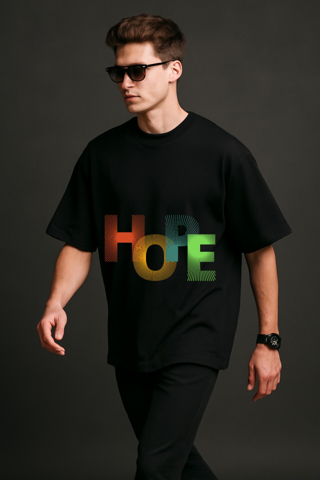 "HOPE" Black oversized T'shirt