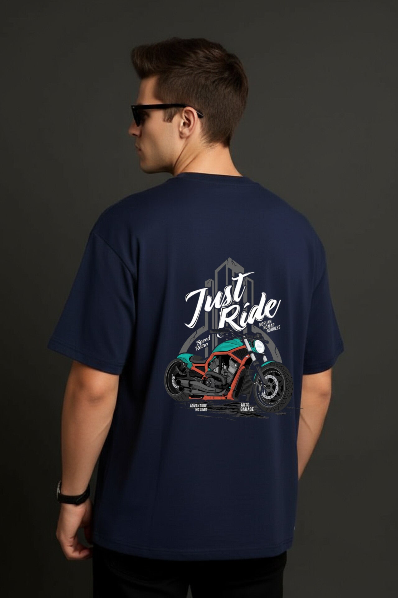 "Just Ride" Down shoulder Tees