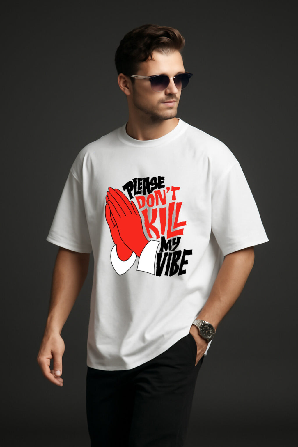 "Don't Kill My Vibe " Down shoulder Tees