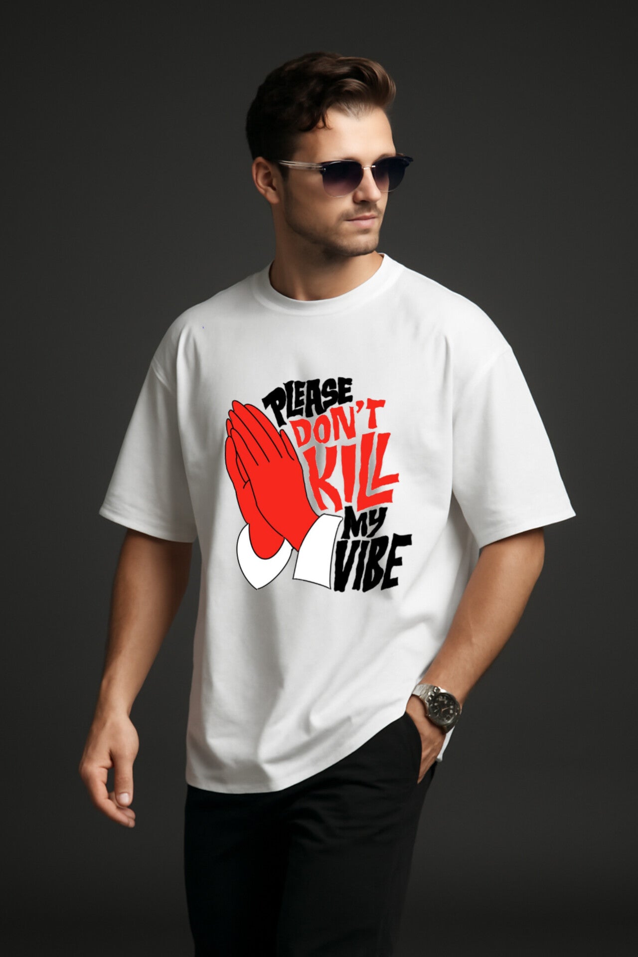 "Don't Kill My Vibe " Down shoulder Tees