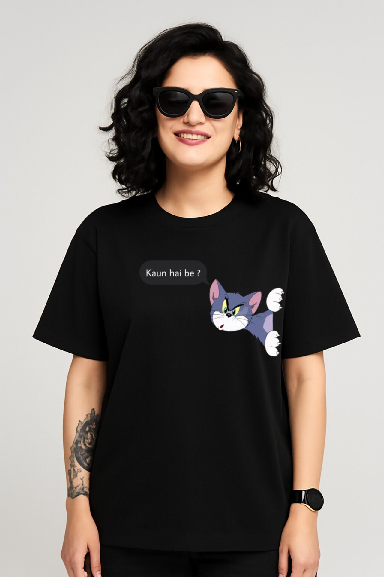 "Kaun hai be?" Down shoulder Tees