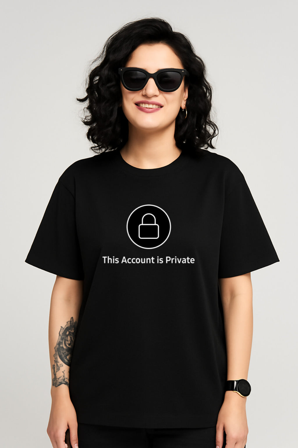 "This Account is Private" Down shoulder Tees