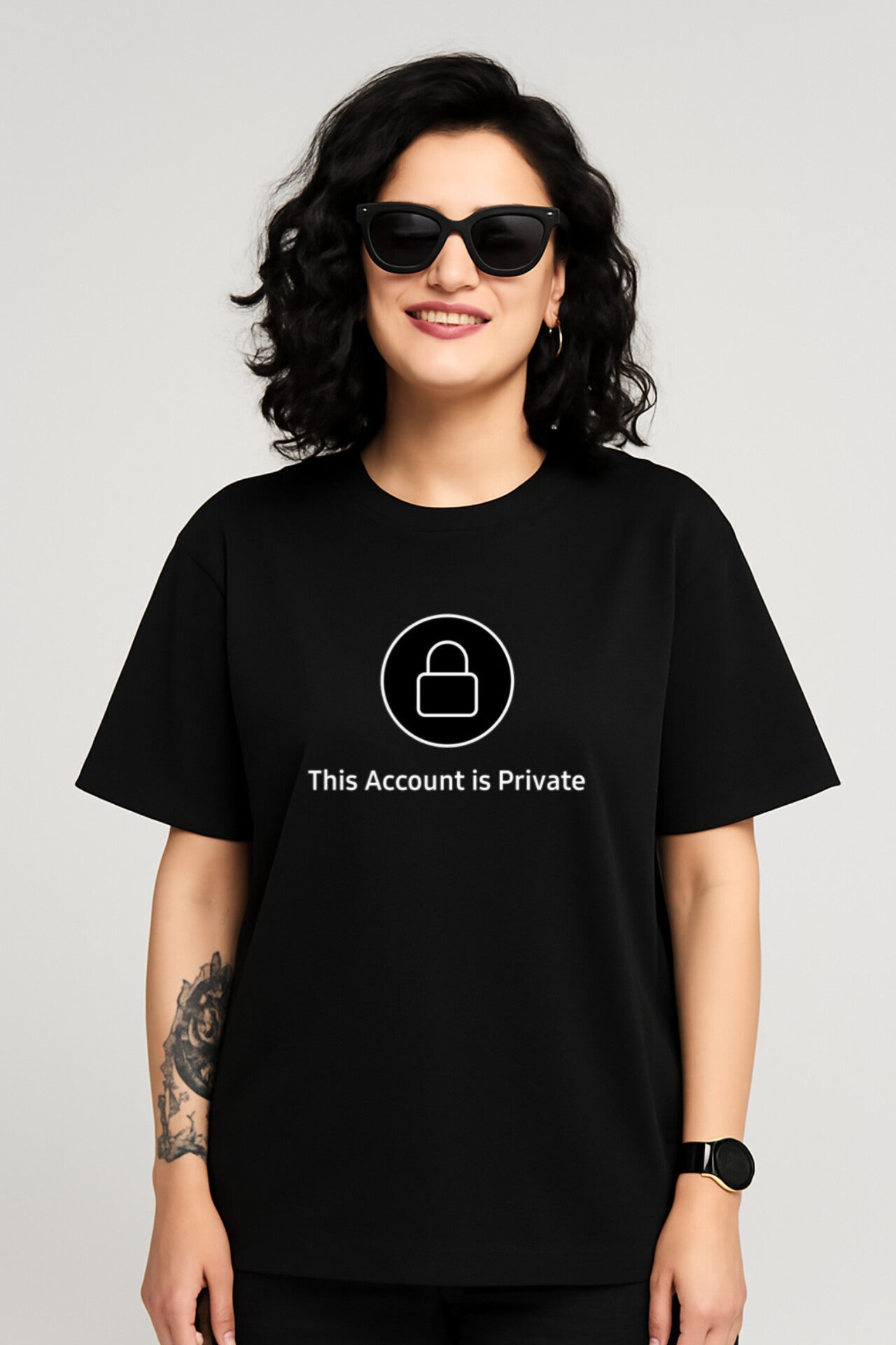 "This Account is Private" Down shoulder Tees