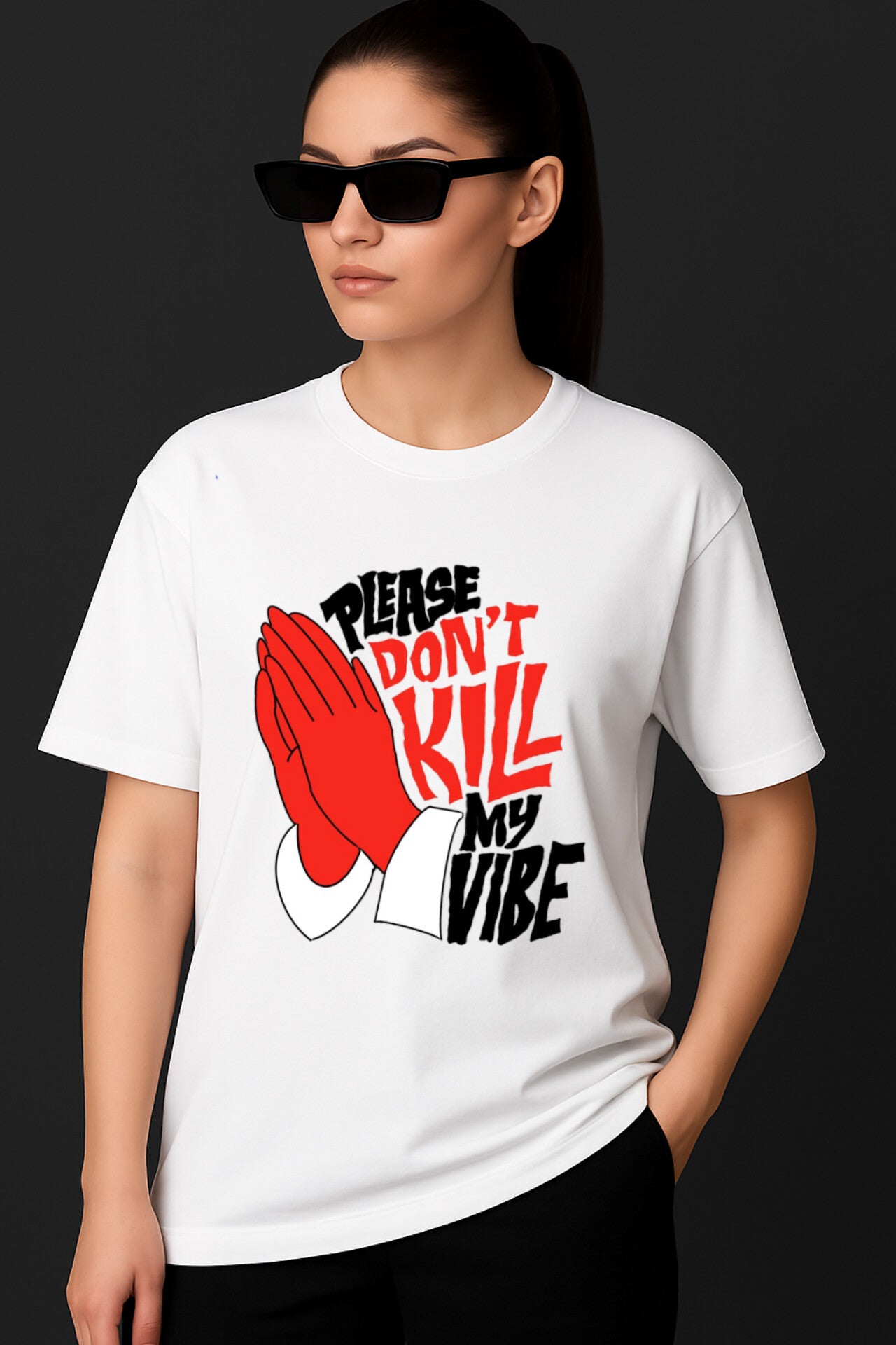 "Don't Kill My Vibe" Down shoulder Tees