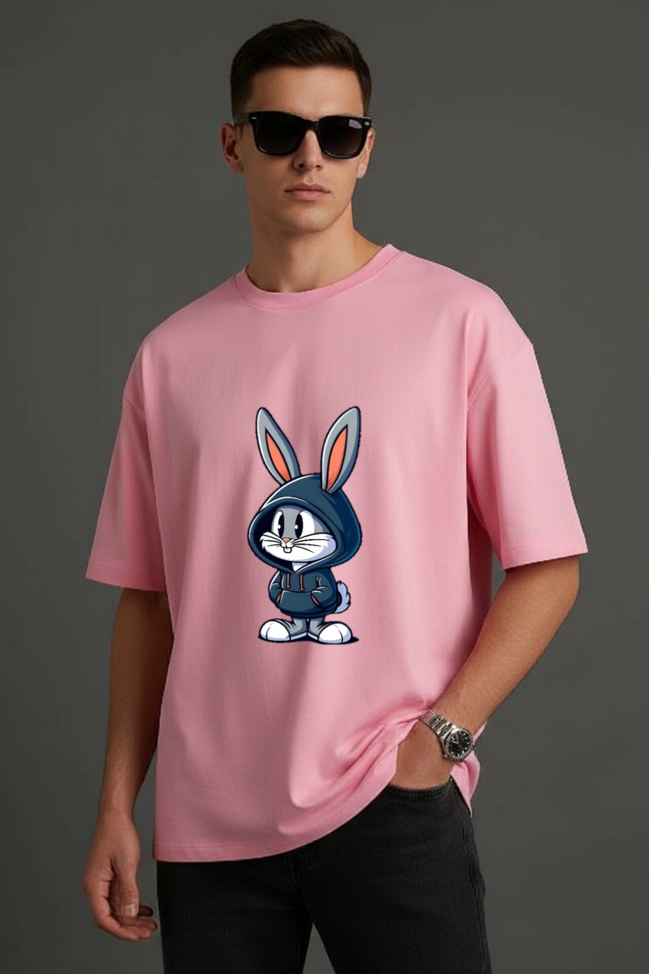 "Tom" Pink Down Shoulder Tees