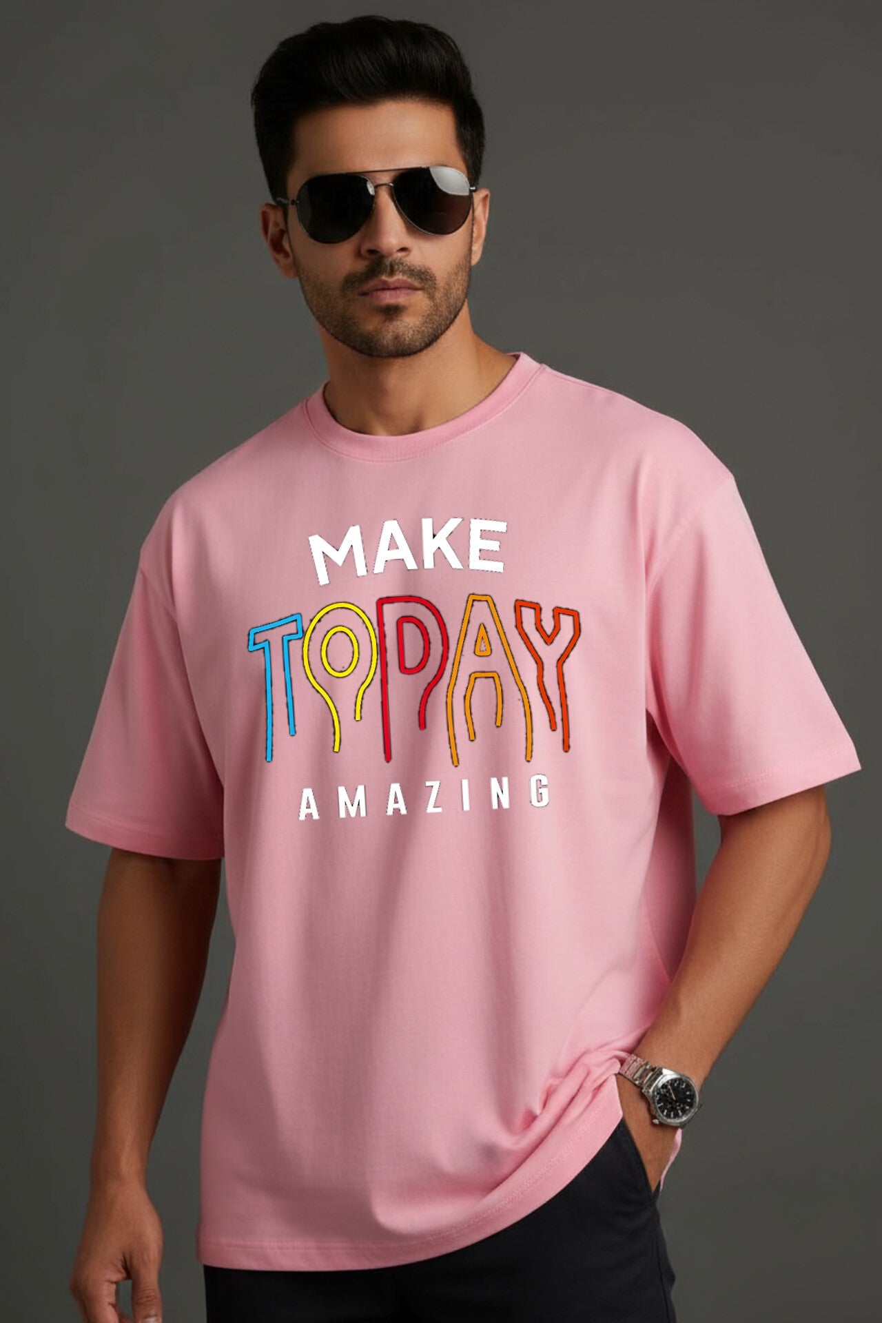 "Make Today Amazing " White Down Shoulder Tees