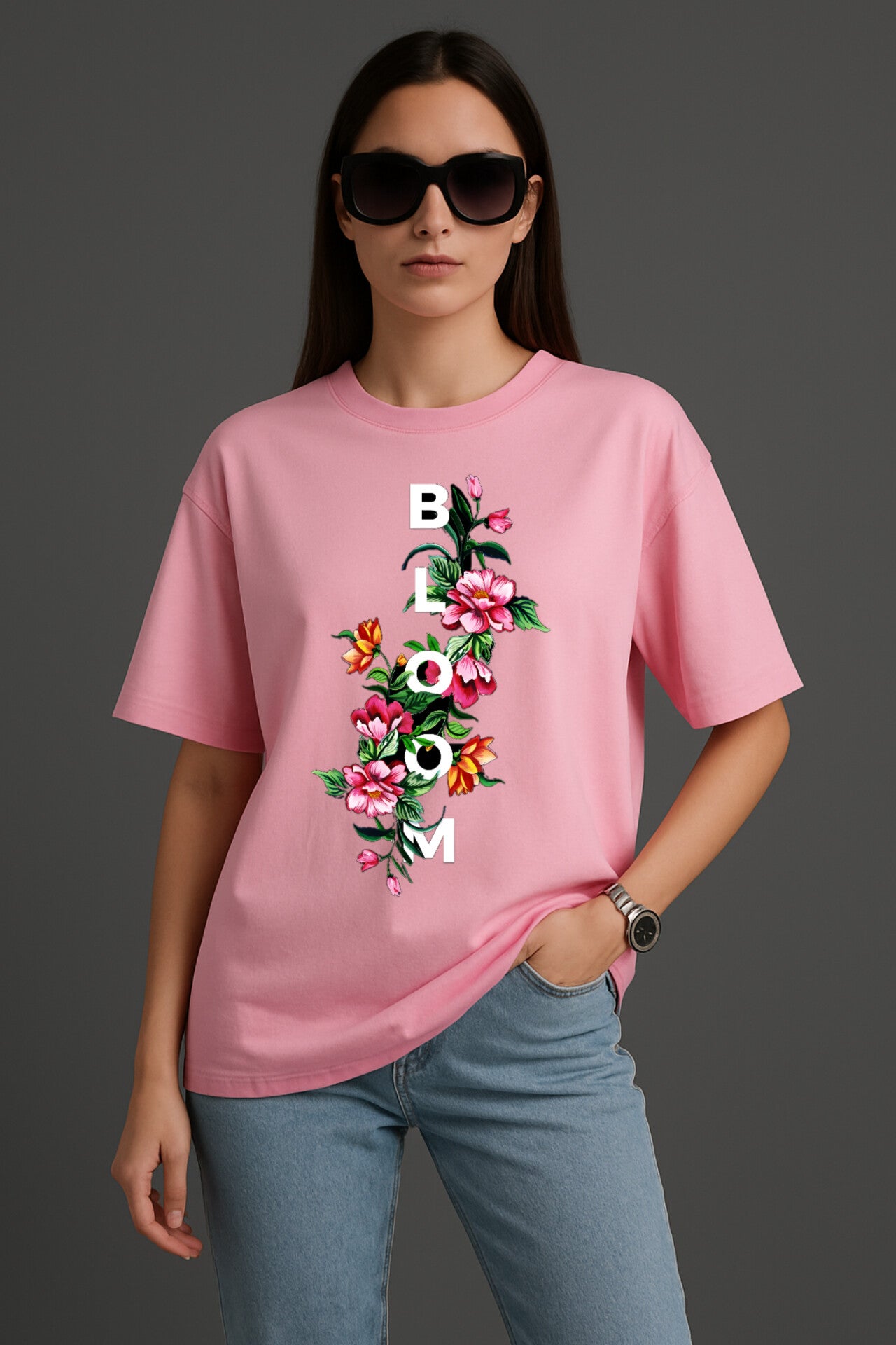 "Bloom" Down shoulder Tees