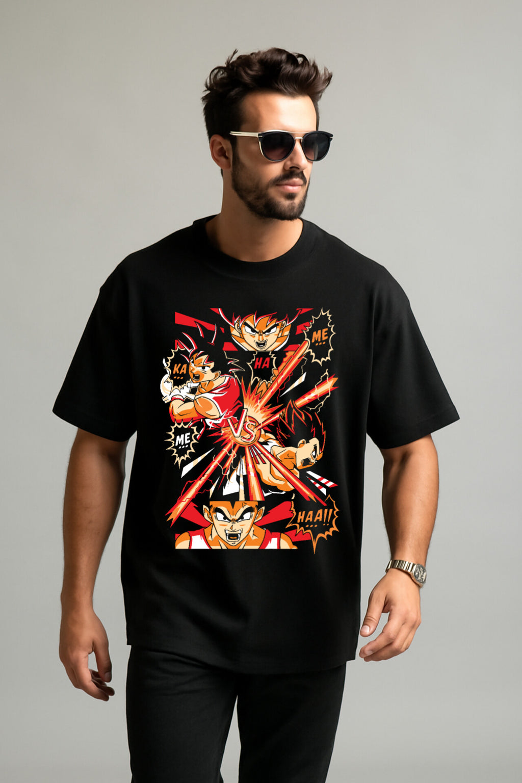 "Dragon Ball" Down shoulder Tees