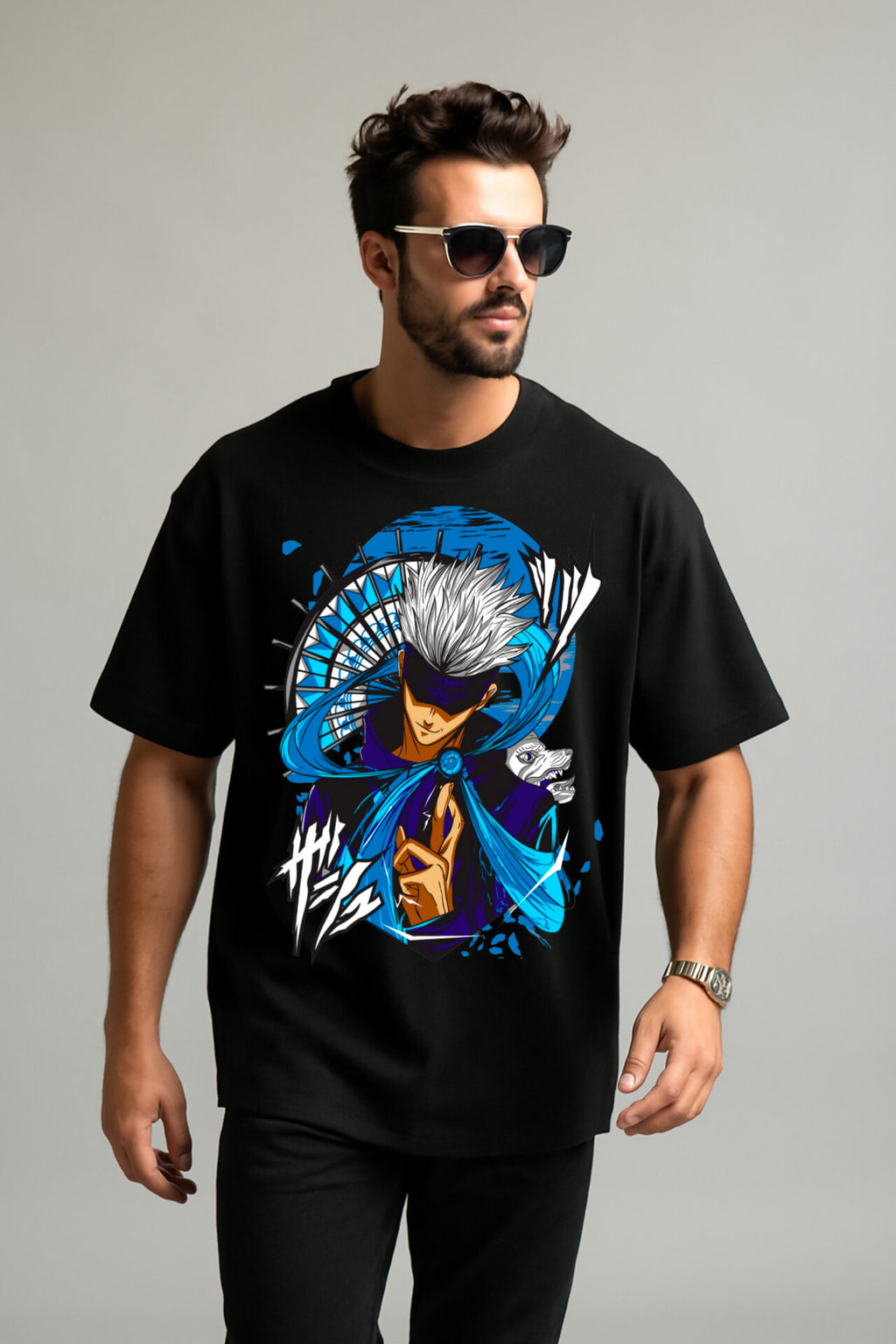 "JJK" Down shoulder Tees