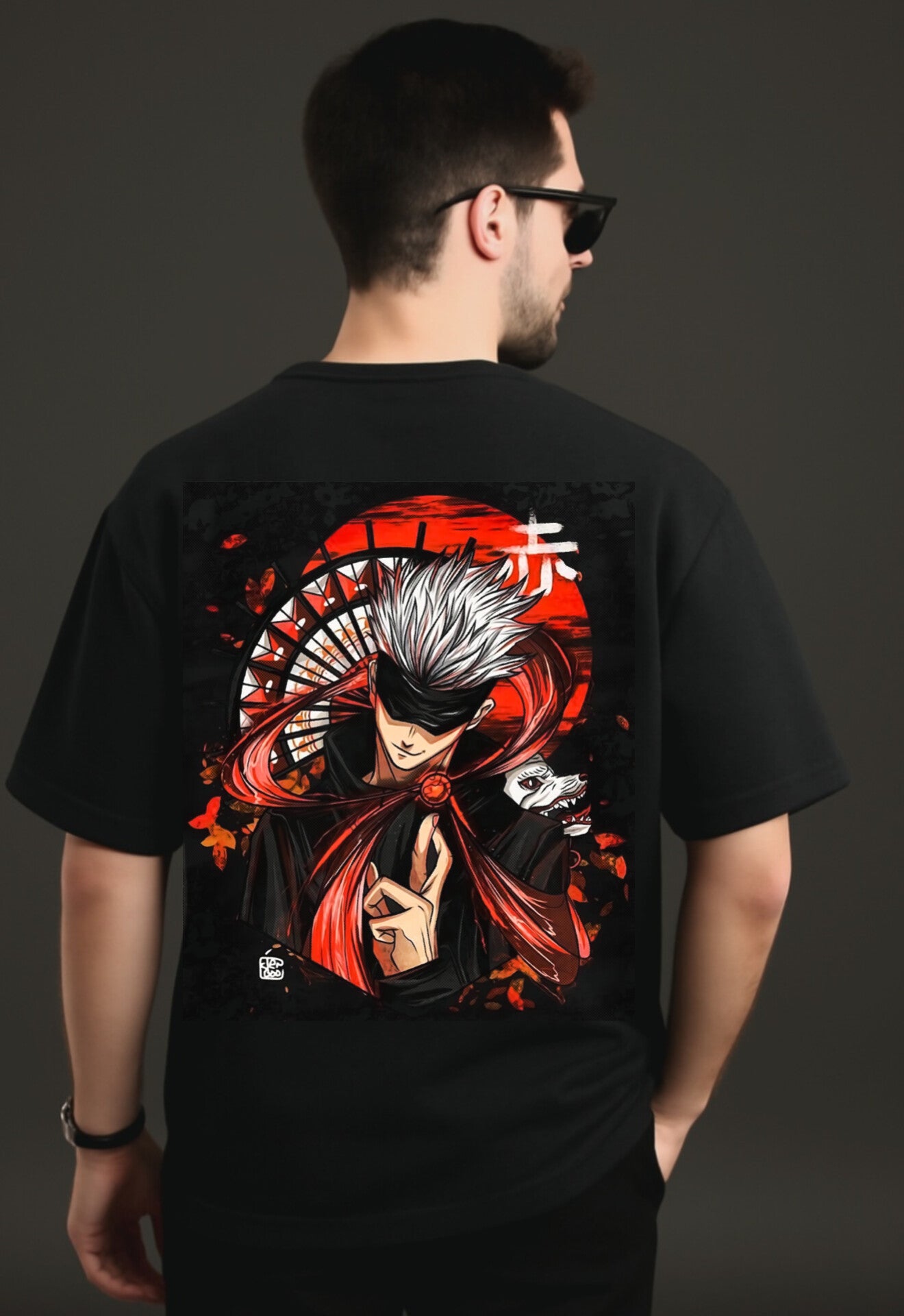 "JJK" Down shoulder Tees