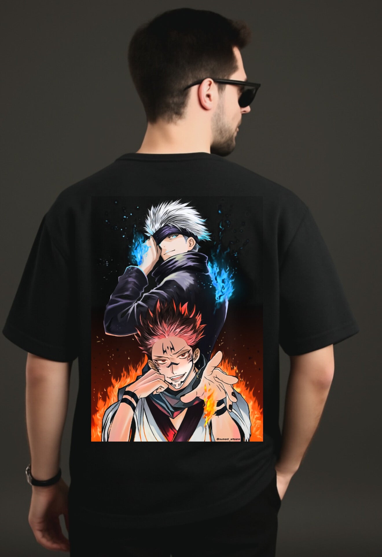 "JJK" Down shoulder Tees