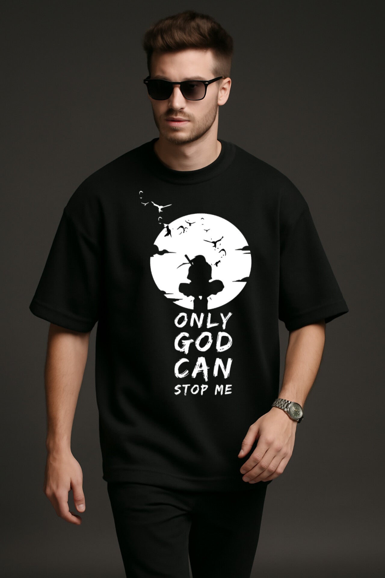 "Only God Can Stop Me" Down shoulder Tees