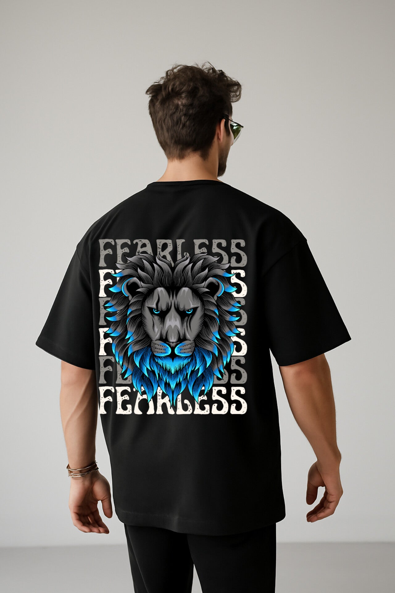 "Lion Fearless" Black oversized T'shirt