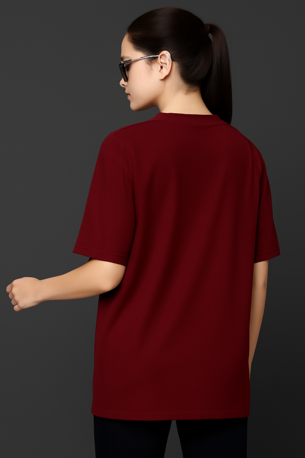 "Trible flames" black Down shoulder Tees