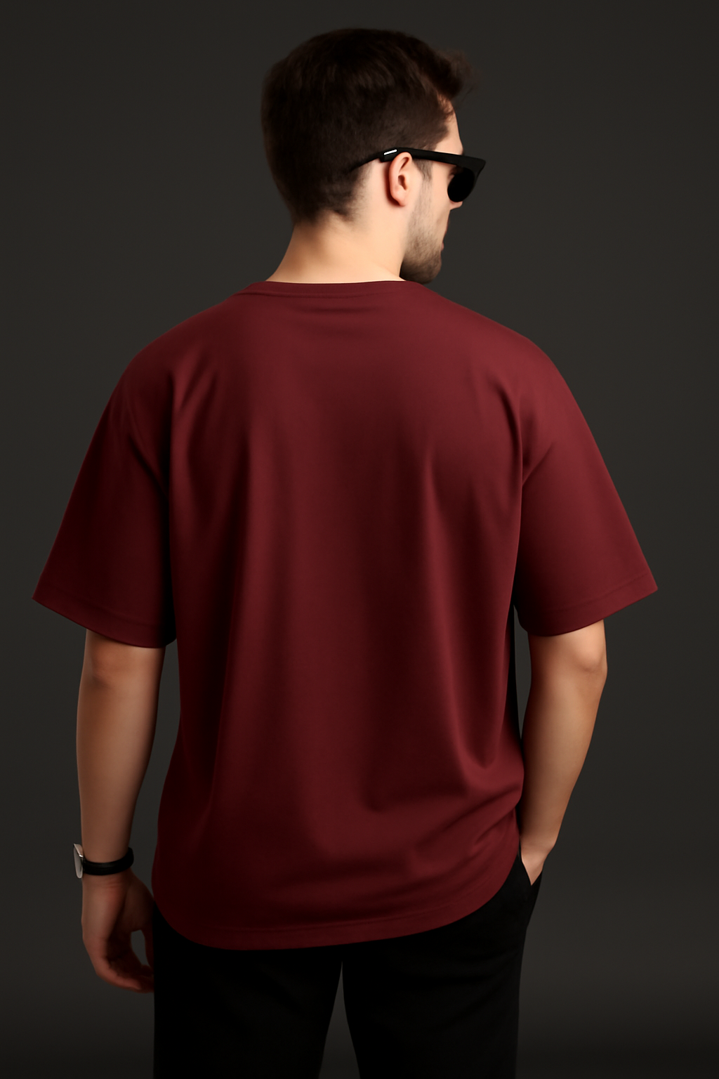 "Maroon Plain" Oversized T-shirt