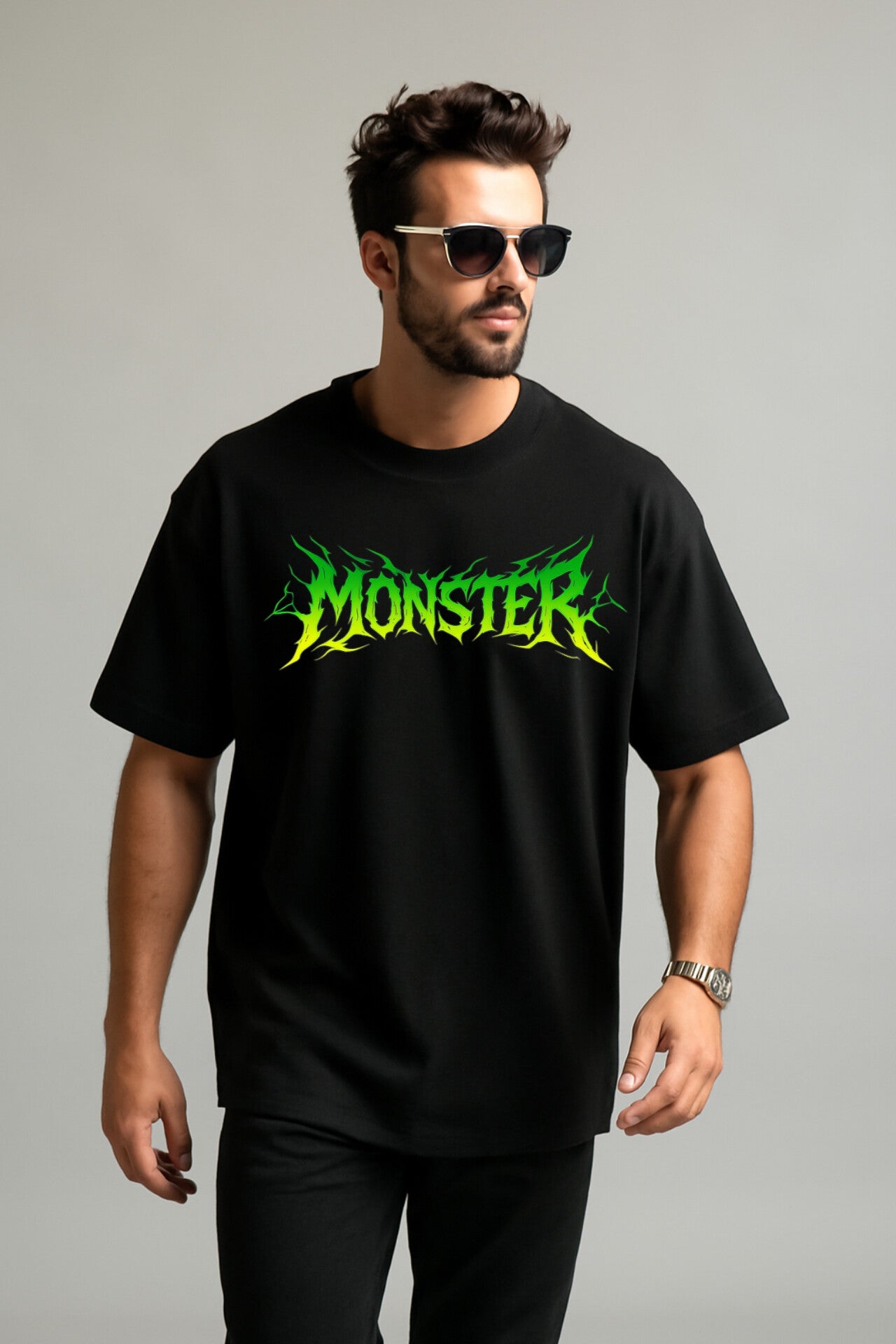 "Monster" Black Oversized T-shirt