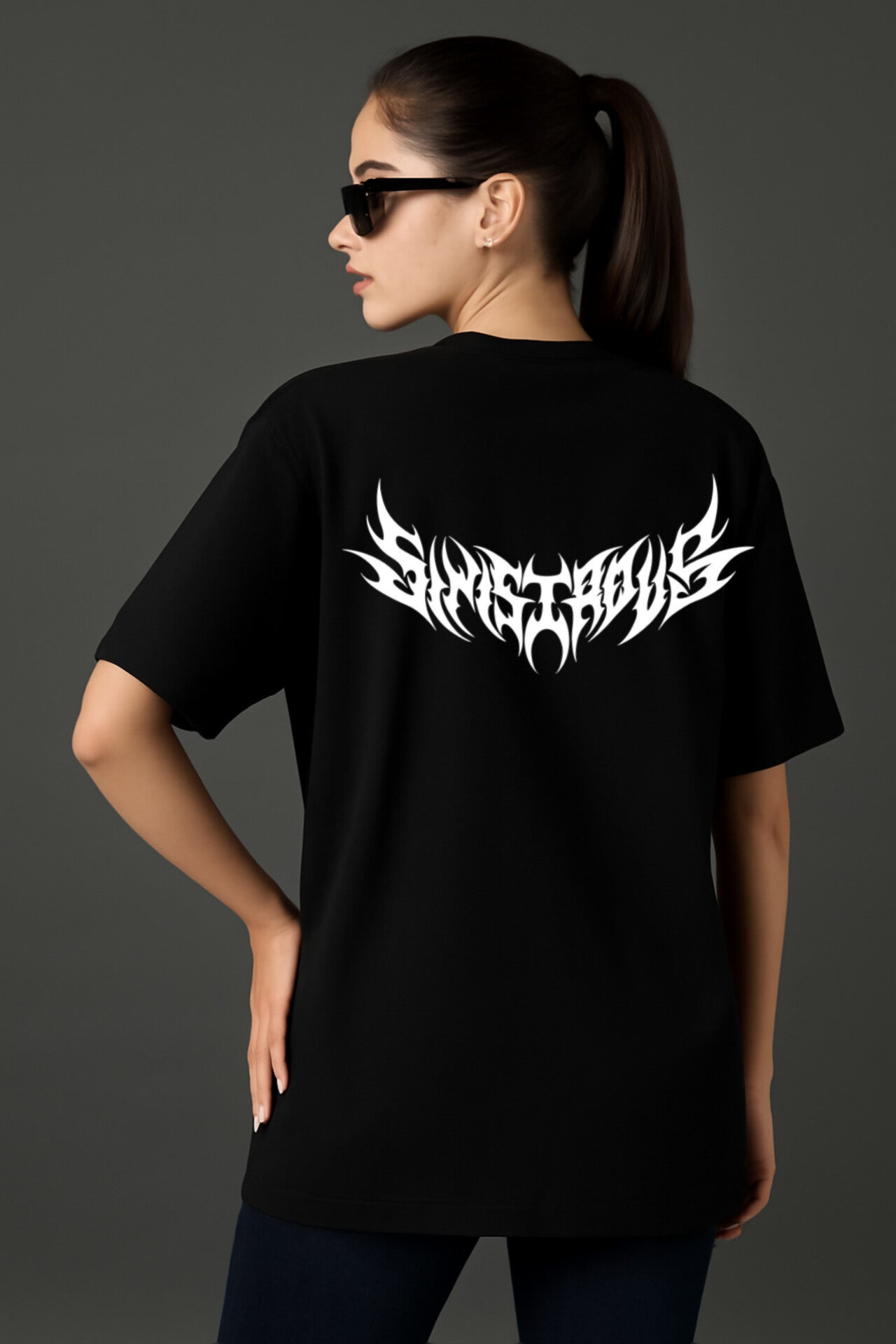 "Extreme metal band logo" Typography Black own shoulder Tees