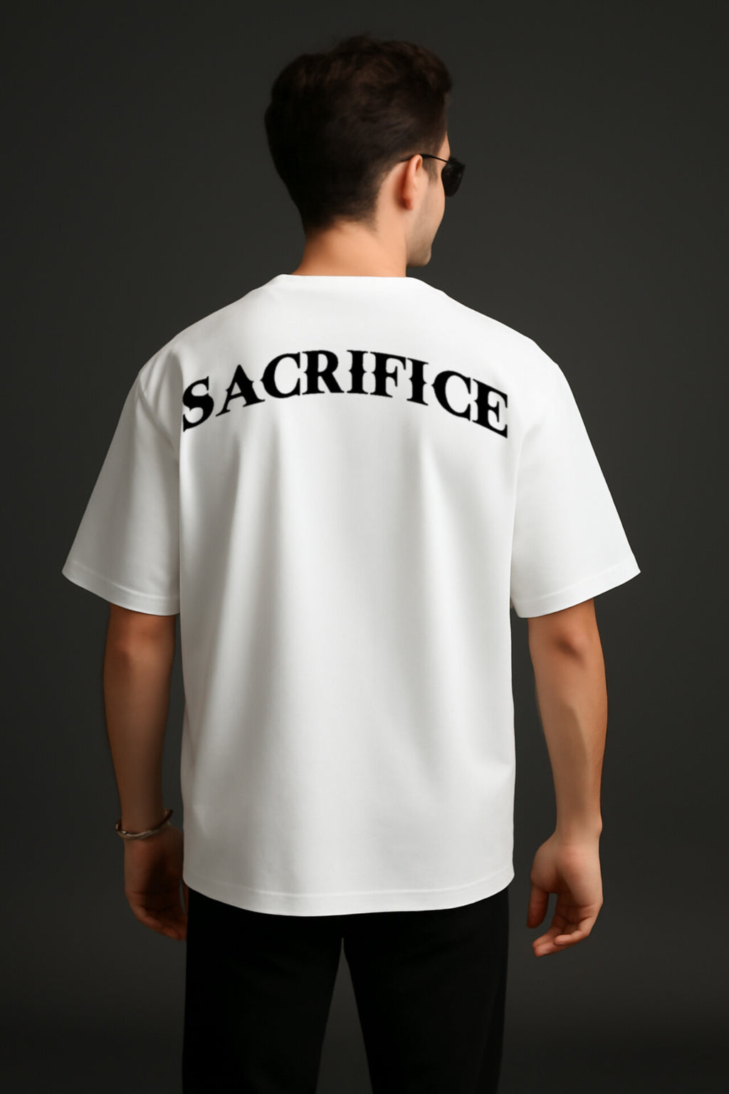 "Sacrifice" White Oversized t-shirt
