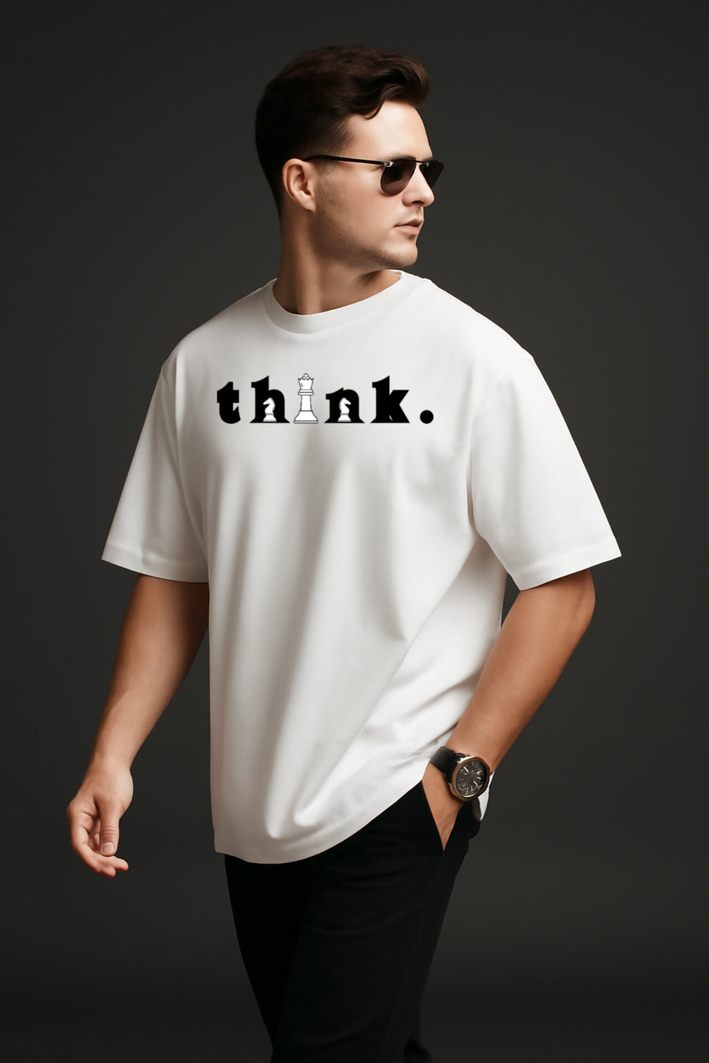"Think" White oversized T'shirt