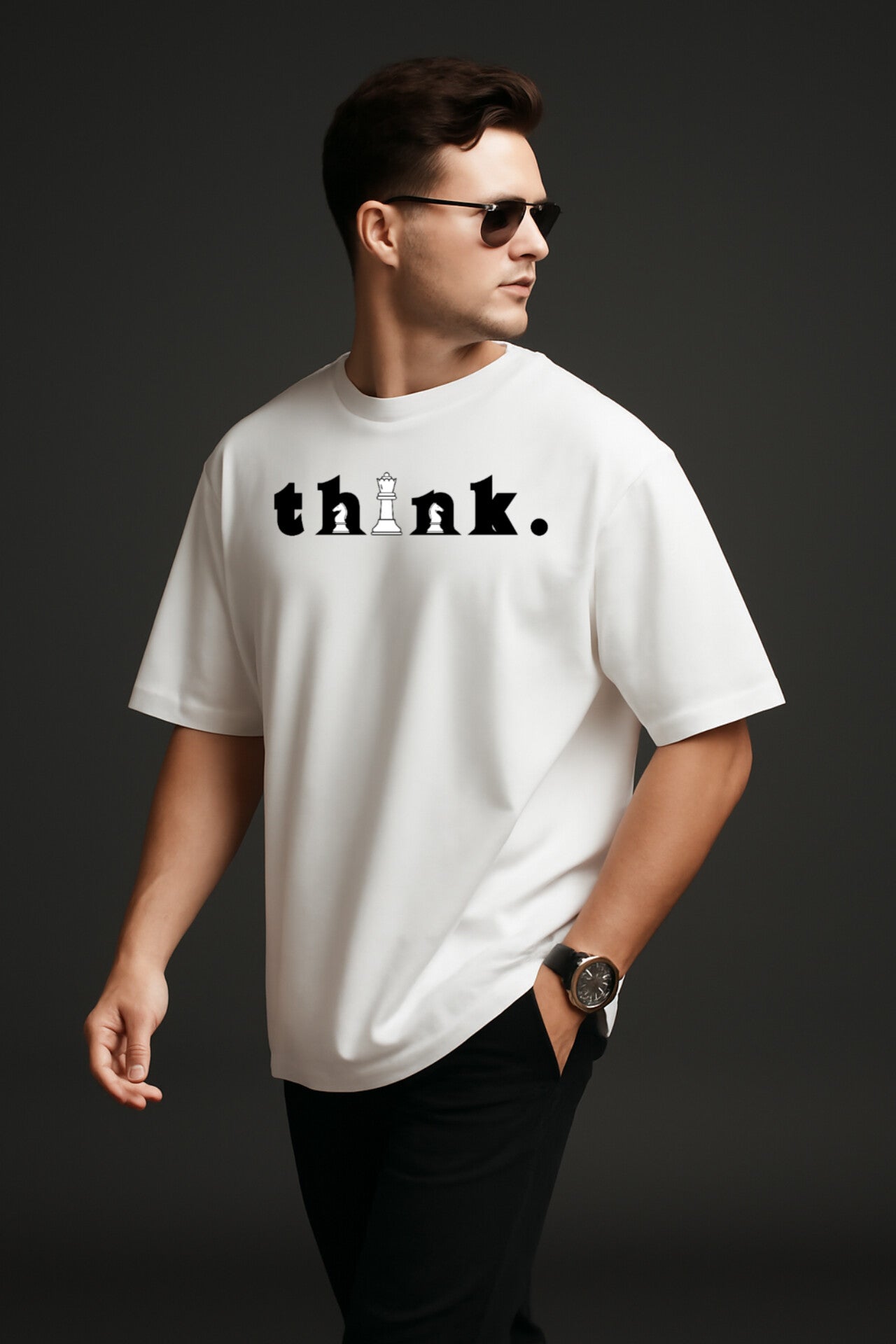 "Think" White oversized T'shirt