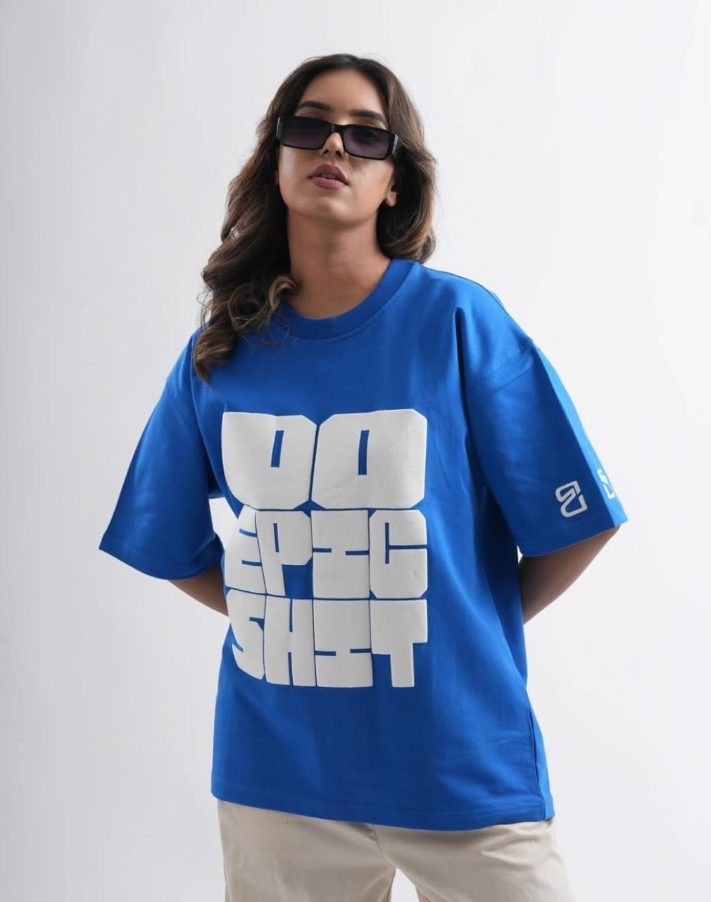 Women's blue Do Epic shit graphics oversized T'shirt