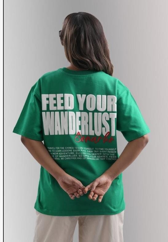 Women's Green graphic oversized T'shirt