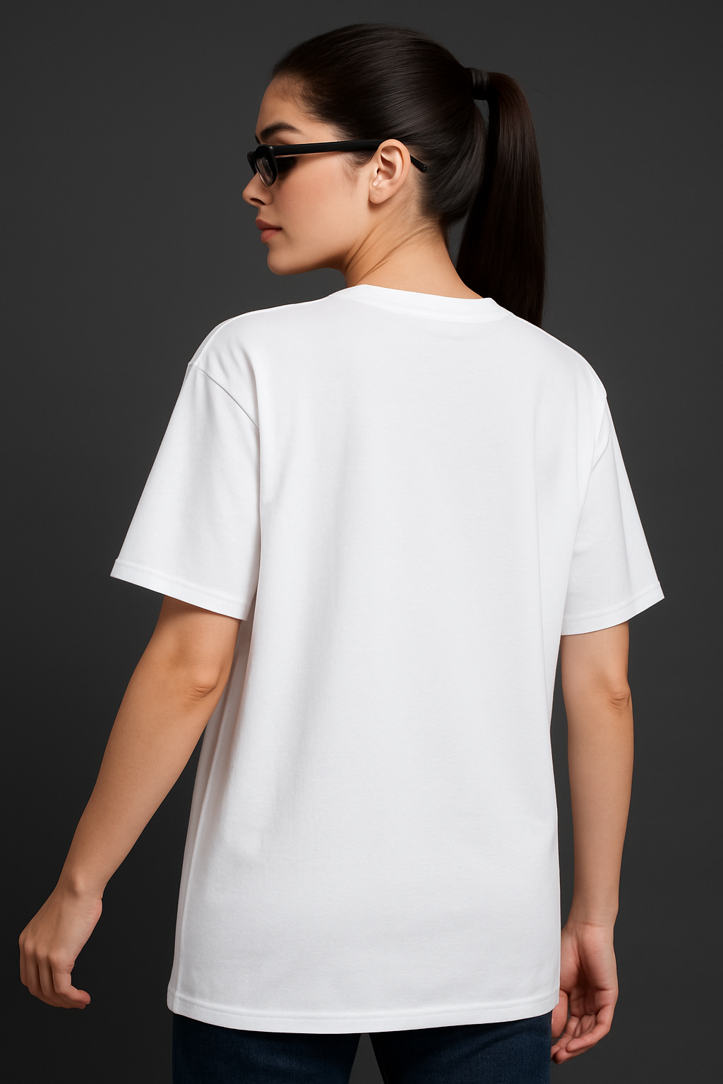 "Plain" White Down shoulder Tees