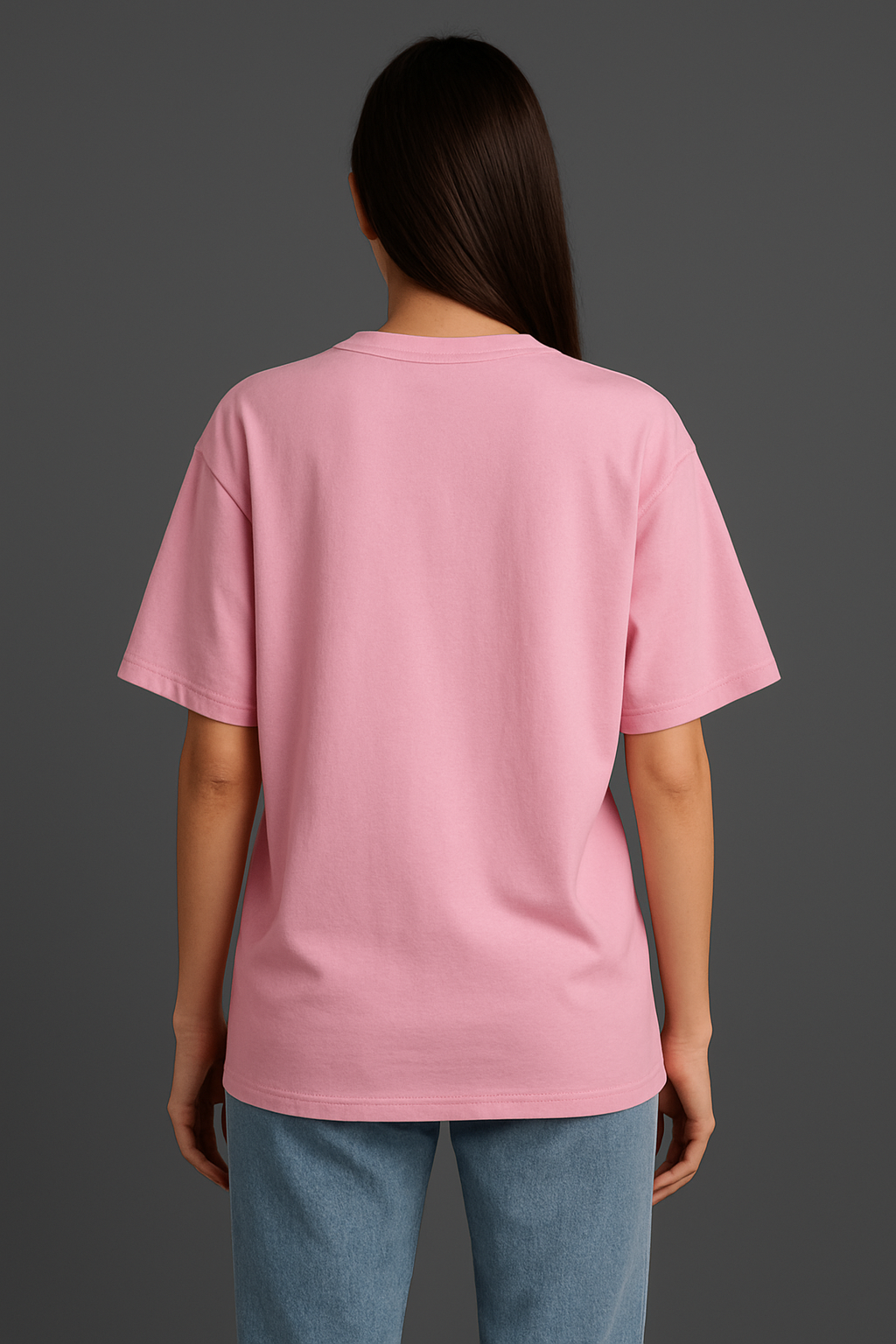 "QUEEN" Pink Down shoulder Tees