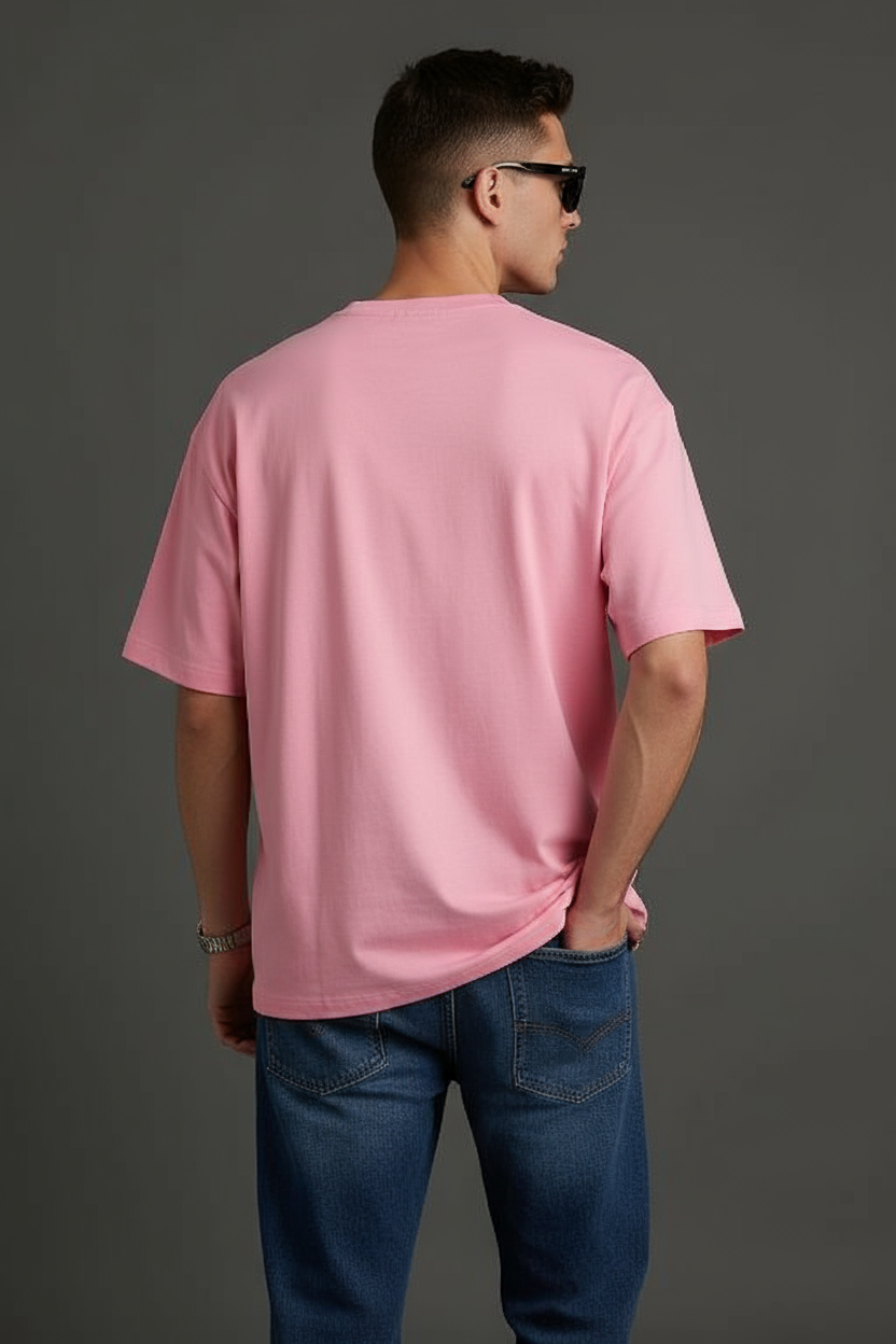 "LIMITED" Pink Down Shoulder Tees