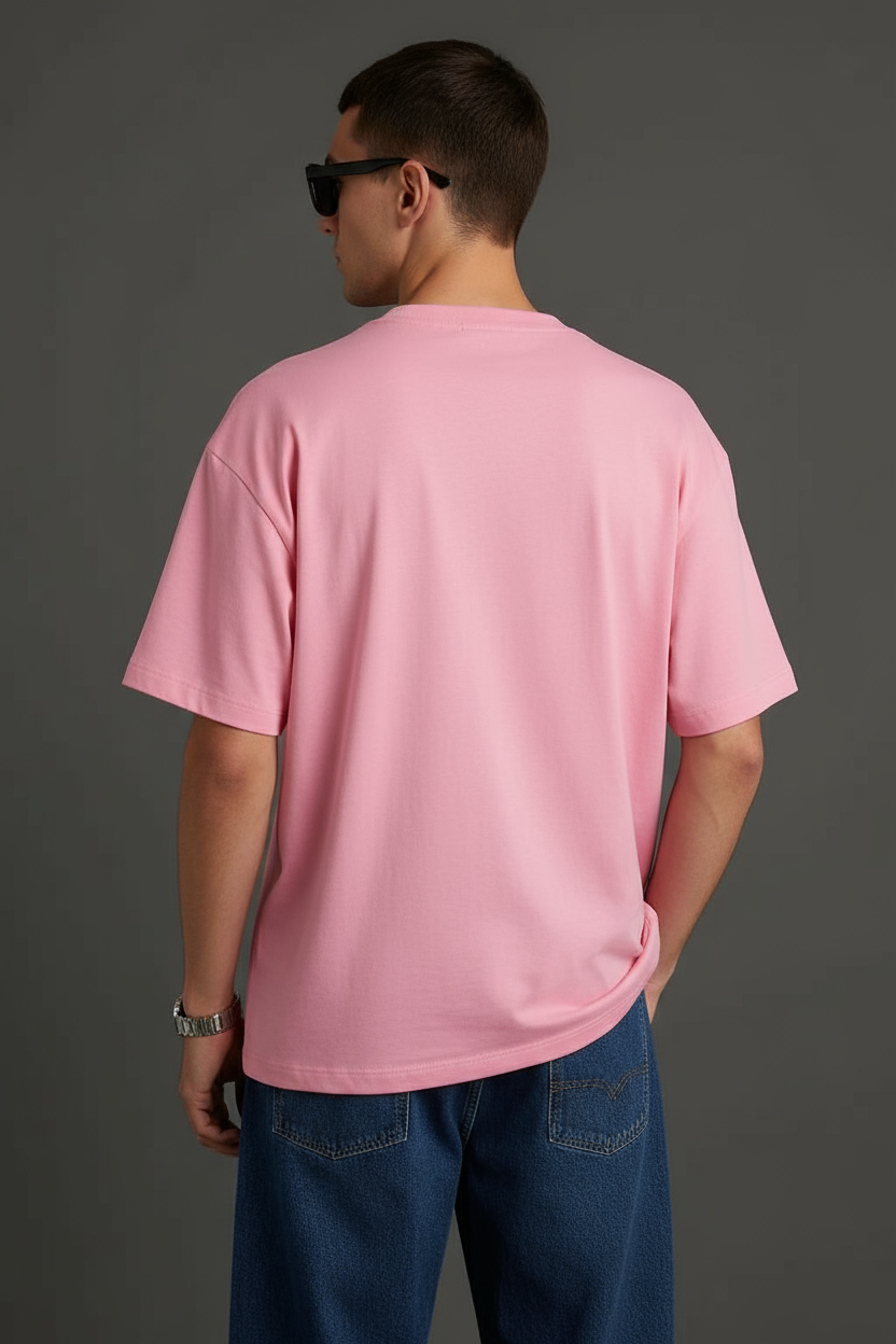 "Tom" Pink Down Shoulder Tees