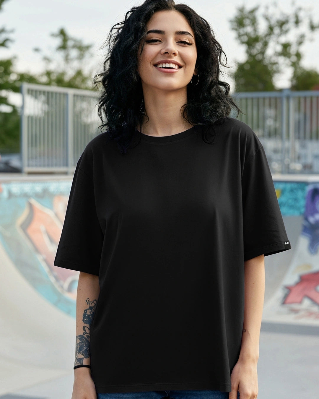 Women's Black Oversized T-shirt